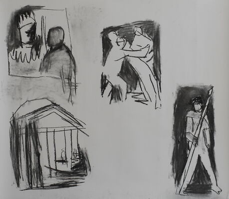 passion, 2013, charcoal on paper, 150x160