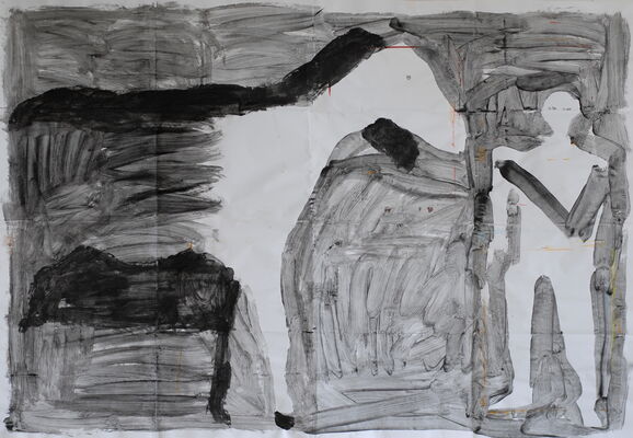 horses, 2013, charcoal on paper, 148x170