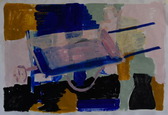 Garette, 2026, Öl auf Papier, 65x95