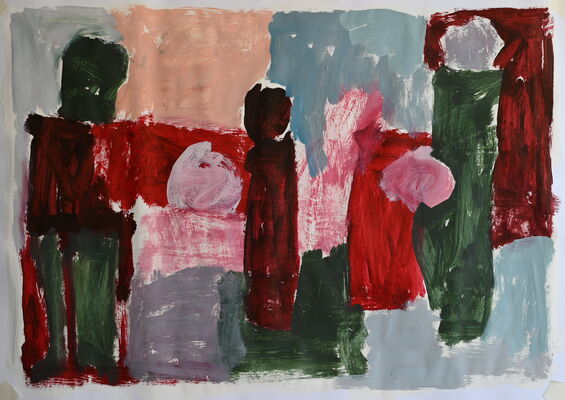 Menschen, 2026, Öl auf Leinwand, 60x90