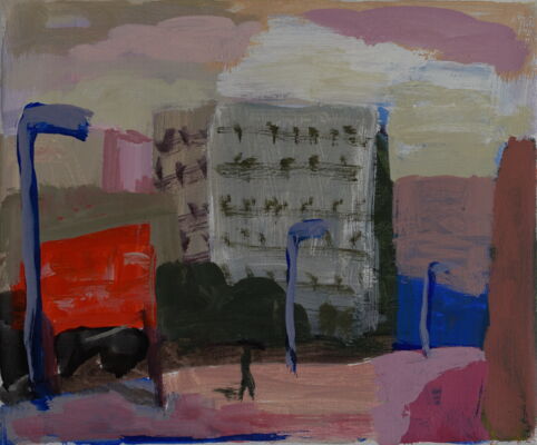 Quartier, 2026, Öl auf Leinwand, 31x37