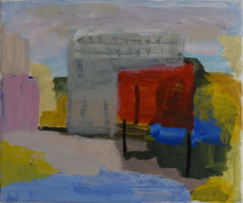 Quartier, 2026, Öl auf Leinwand, 31x37