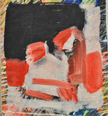 schreiber in der nacht, 2012, oel auf leinwand, 23x20