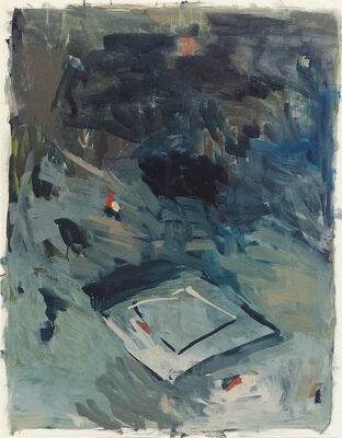 brett, 1997, oel auf papier/holz, 77x98