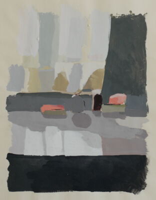 interieur, 1974, gouache on paper, 70x42