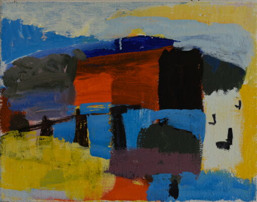 Quartier, 2026, Öl auf Leinwand, 28x34
