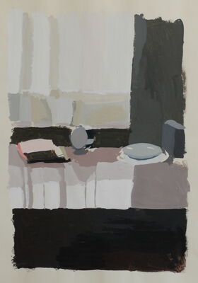 interieur, 1974, gouache auf papier, 70x42