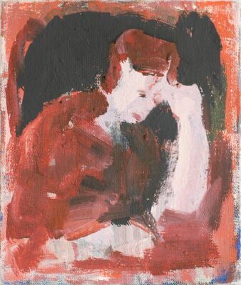 schreiber in der nacht, 2015, oel auf leinwand, 25x20