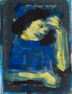 schreiber in der nacht, 2022, oel auf leinwand, 22x17
