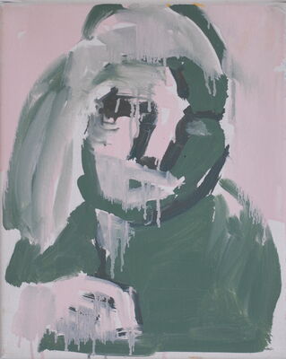 schreiber in der nacht, 2016, oel auf leinwand, 30x25