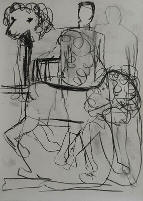Lionking, 2013, charcoal on paper, 150x130