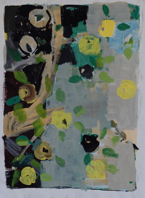 apfelbild, 2019, oel auf papier, 85x62