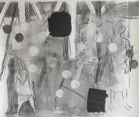 passion, 2013, charcoal on paper, 160x180