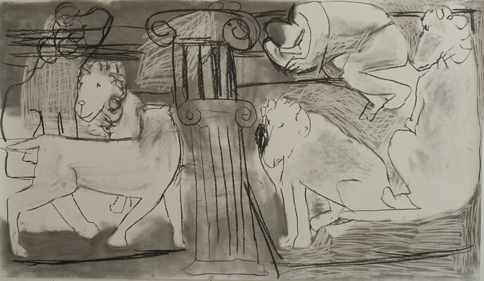 Lionking, 2013, charcoal on paper, 130x170