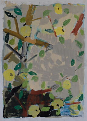 apfelbild, 2019, oel auf papier, 85x62