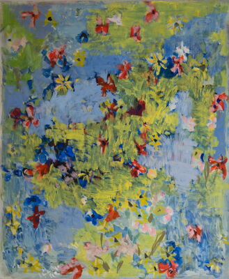 blumen, 2021, oel auf leinwand, 120x100