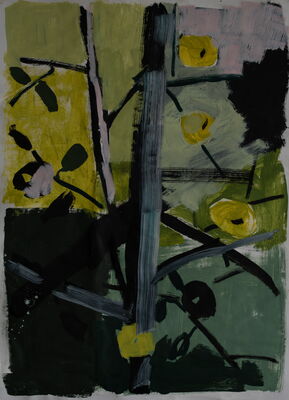 apfelbild, 2018, oel auf papier, 85x62