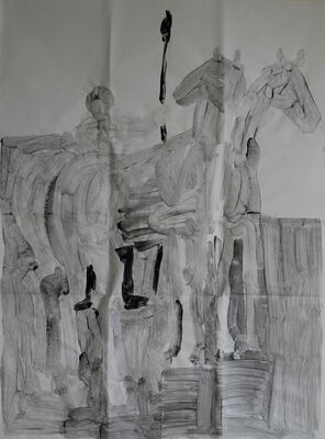 apocalyptic rider, 2015, gouache on paper, 200x140