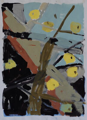 apfelbild, 2019, oel auf papier, 85x62