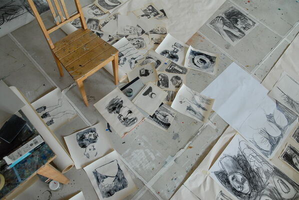 Atelierimpressionen aus Jens des Schweizer Kunstmalers Willi Müller