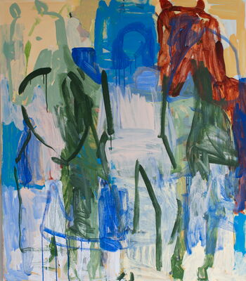 Mensch Pferd, 2025, Acryl auf Leinwand, 140x120